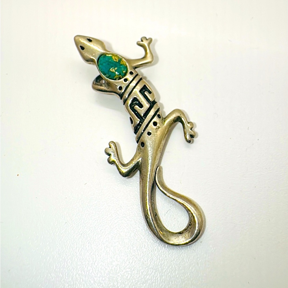 Carolyn Pollack Relios Sterling Silver and Turquoise Lizard Pendant​​